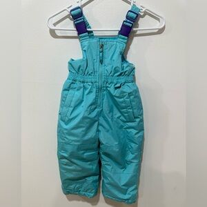 Rugged Bear Toddler Girls’ Blue Snow Bibs 24M